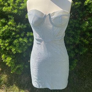 Sliver sparkle strapless